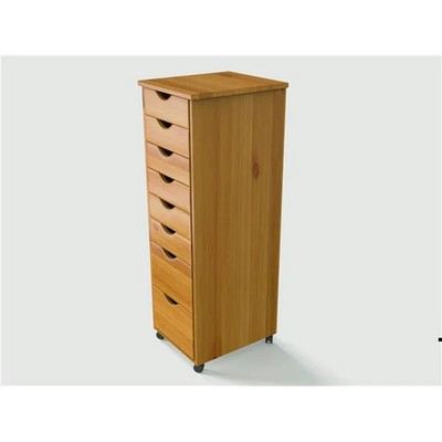 Adeptus Solid Wood 76156 6+2 Drawer Roll Cart - Med Pine