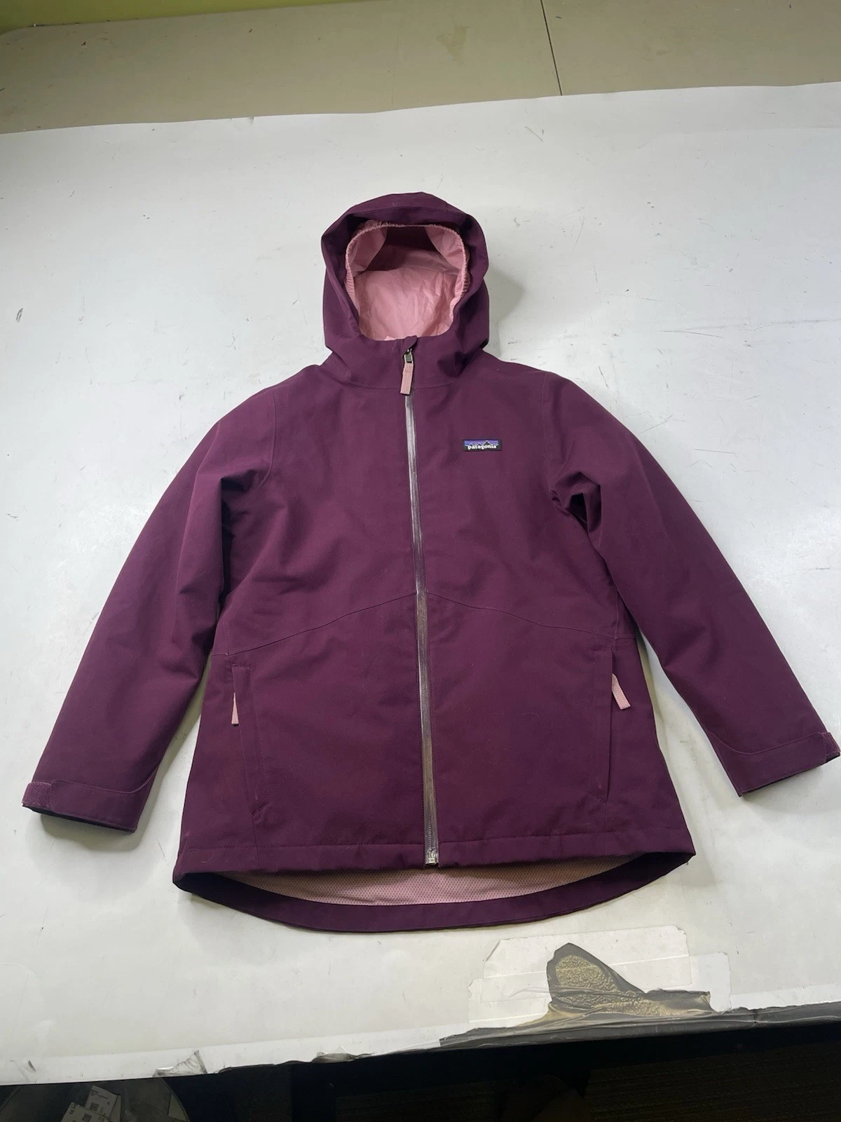 Patagonia Kids' 4-in-1 Everyday Jacket Medium 10 Zip out #68040 Purple/pink H2NO