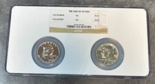 1963 Franklin & 1964 JFK Kennedy 50c Half Dollar NGC The End of an Era PF67