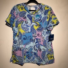 Cherokee Scrub Top Women  s Size M - Paisley Floral - NWT