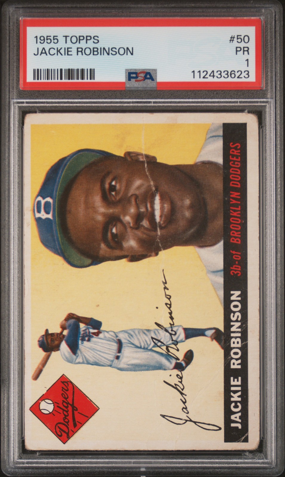 1955 TOPPS #50 JACKIE ROBINSON PSA 1