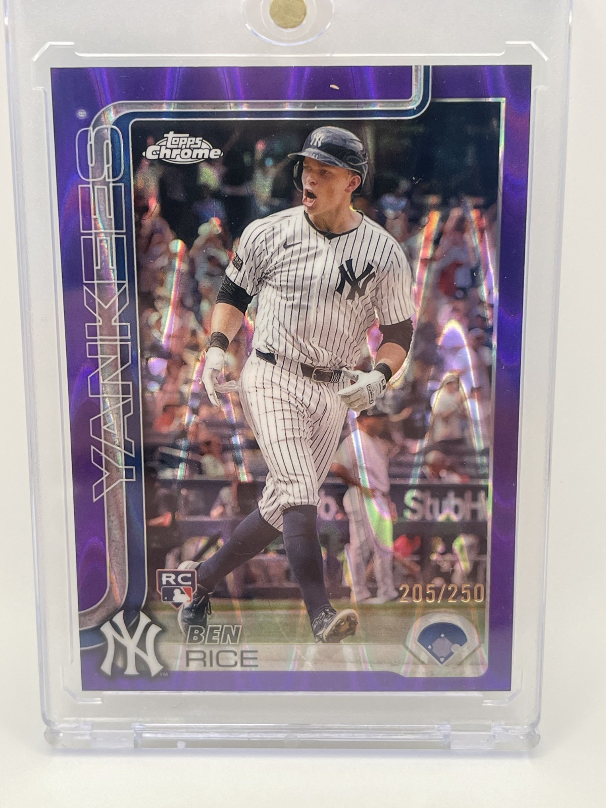 2025 Topps Chrome - Ben Rice #139 Purple RayWave Refractor (RC) /250 NY Yankees