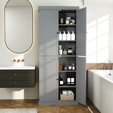184cm 4 Door Pantry Cabinet with 6-Tier Shelves