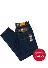 Levi's 501 Original Fit Men's Jeans Button Fly Dark Blue Denim 36x30