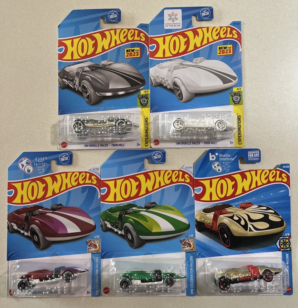 NEW 2026 Hot Wheels C CASE Braille Racer Twin Mill CHROME,WHITE