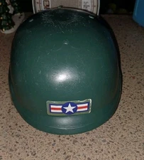 Vintage Tim-Mee U.S. Military Green Tank Commander Plastic Helmet Play Toy USA