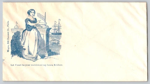 Civil War Patriotic Cover Let Union Be Your Watchword Lady Magee Phila Envelope