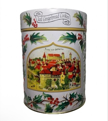 Vintage Lambertz 1999 Musical Cookie Tin Plays Silent Night Germany Collectible