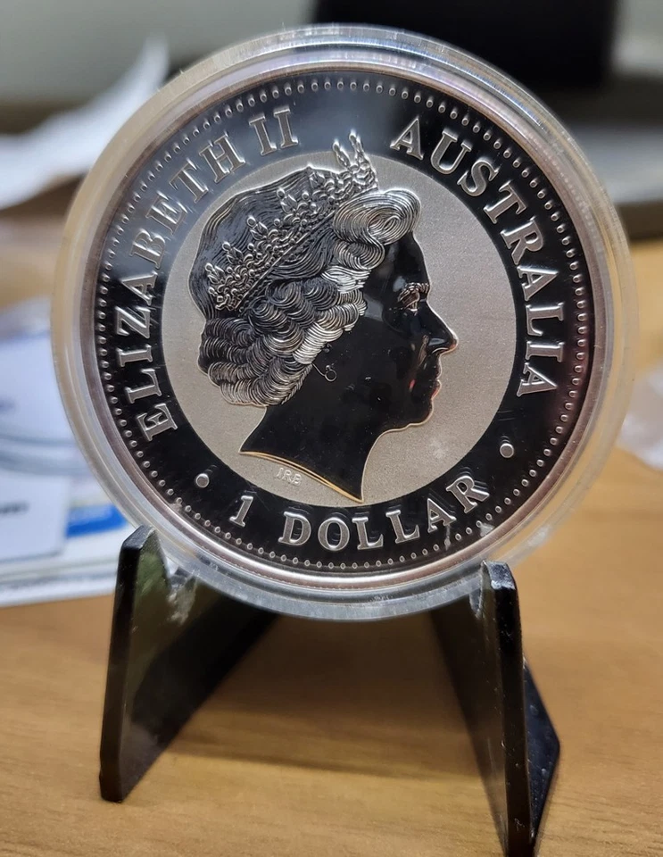 2016 Australien Kookaburra 1 dollaro 1 oncia argento 999 capsula - Immagine 2 di 2