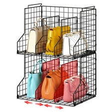 Purse Organizer for Closet,2-Pack Stackable Handbag Organizer with 4 Adjustab...