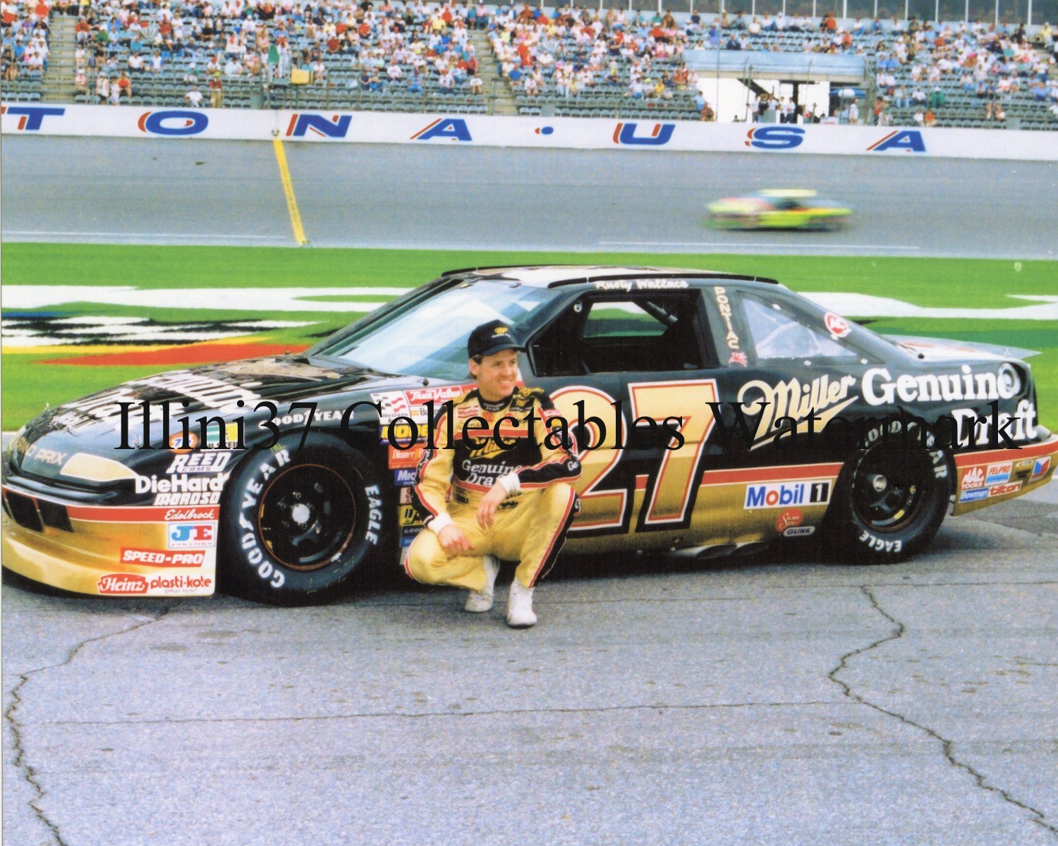 RUSTY WALLACE 1990 MILLER DRAFT PONTIAC DAYTONA NASCAR AUTO RACING 8X10 PHOTO 