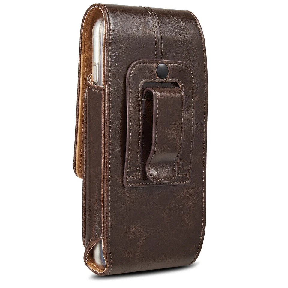 Funda de cuero con cinturón para iPhone XS 11 12 13 15 Pro Max Samsung 9+ S10+ Foto 4 de 4