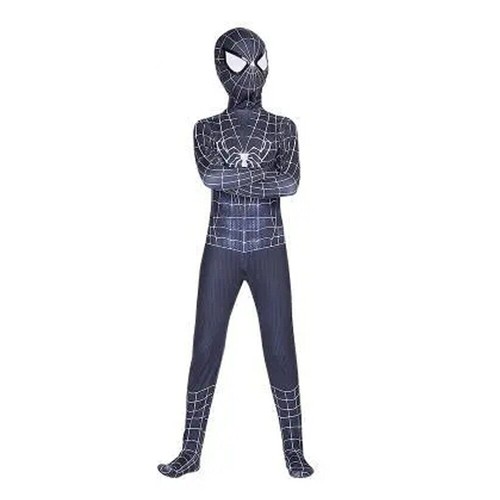 Kids Black Spiderman Costume Bodysuit Boys Superhero Cosplay Jumpsuit Outfit ✧ - Picture 2 of 10