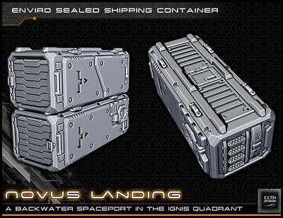 Cargo Shipping Container - Novus Landing - Starfinder - Cyberpunk - Science Fict