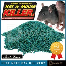 RAT MOUSE POISON BAIT MAX STRENGTH RODENT KILLER GRAINS KILLS IN SINGLE FEED NEW