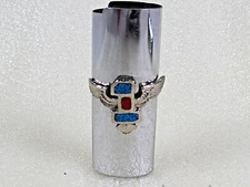 Vintage Silver Tone #1 WITH WINGS Chip Turquoise LIGHTER Cover Sleeve Case 
