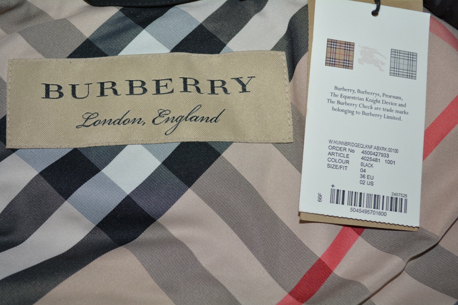 NWT Authentic Burberry Hunnbridge Down Parka Coat Women’s Black US 2 EU 36 image 8