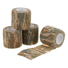 2in x 14.76ft Camo Tape Wrap, 4 Rolls Self-Adhesive Camouflage Tape, Dune