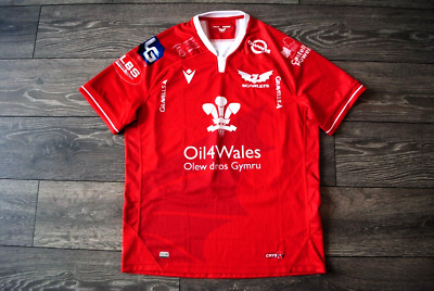 MACRON SCARLETS 2021 RUGBY HOME JERSEY SHIRT SIZE MENS XL RED COLOR ORIGINAL KIT