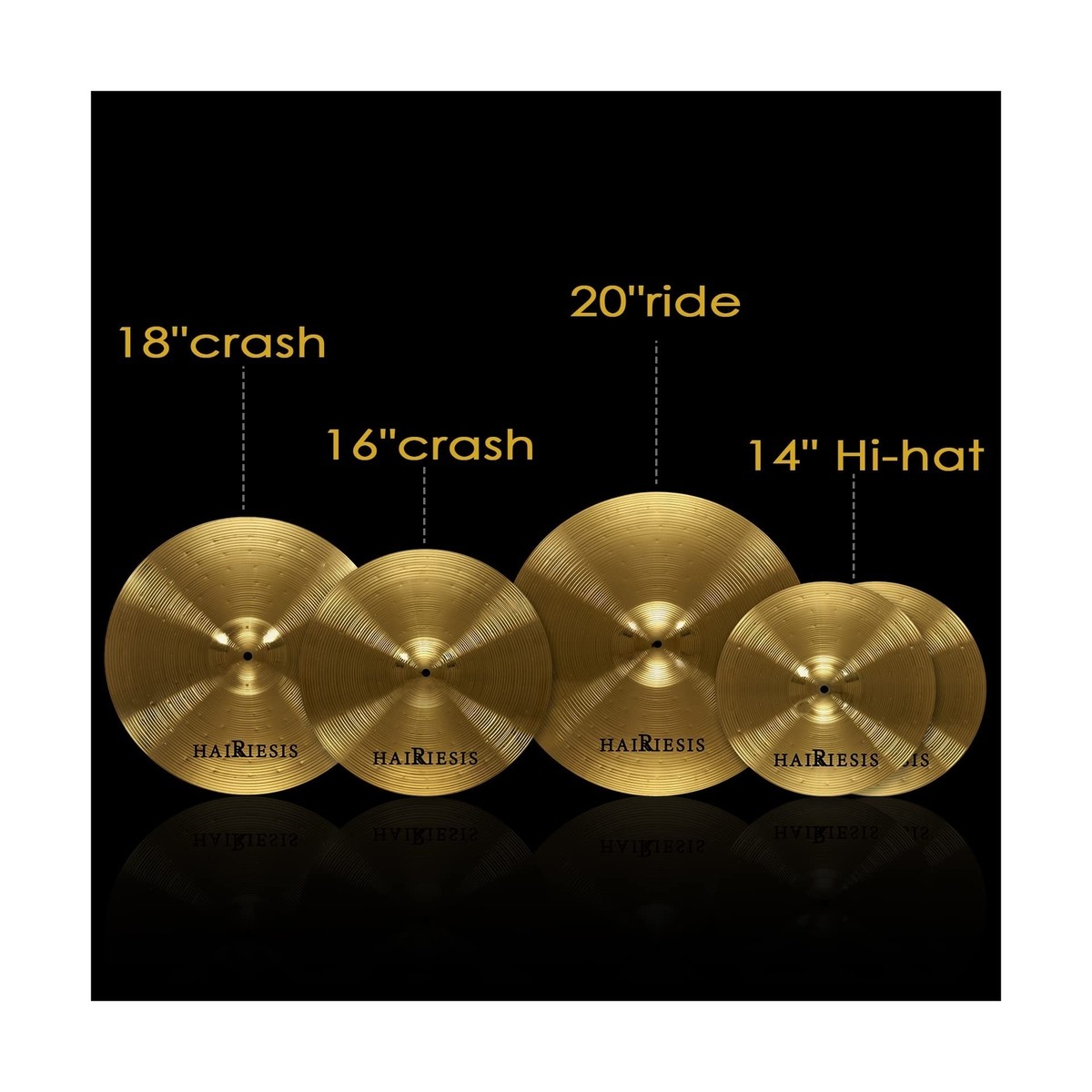 HAIRIESIS Cymbal Exquisite Alloy Cymbal Set 14