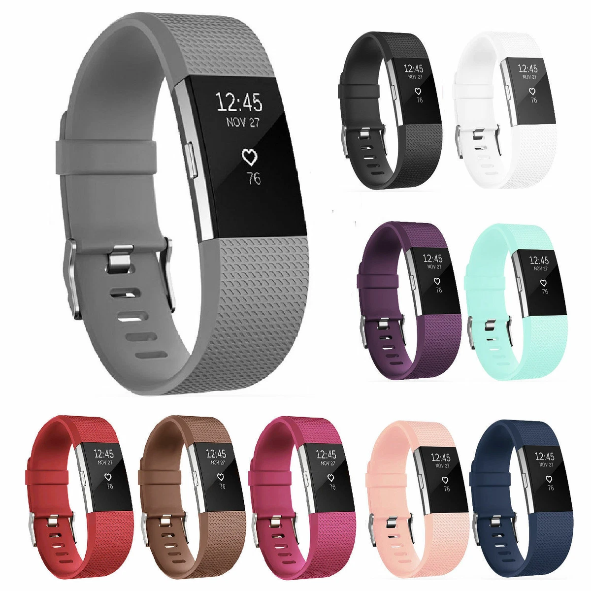 For OEM Fitbit Charge 2 HR Replacement Band Silicone Bracelet Watch Rate  Fitness