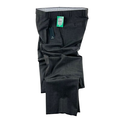 NWT Zanella Brown & Green Woven Pleated Alfred Wool Dress Pants Size 34XUF