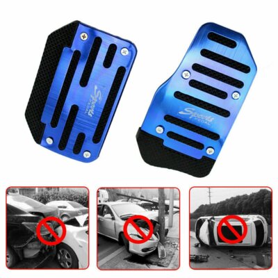 Non-Slip Automatic Gas Brake Foot Pedal Pad Cover Car Accessories 2pcs/set Blue