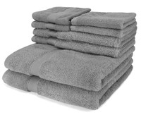 Premium Luxury Egyptian Cotton 6-piece Cozy Towel Set Grey Plus 2-bonus Washc... on sale Premium Luxury Egyptian Cotton 6-piece Cozy Towel Set Grey Plus 2-bonus Washc... on sale