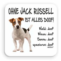 "KüHlschrankmagnet \"Ohne Jack Russell Ist Alles Doof!\" Terrier Deko Hund Magnet"