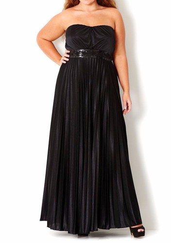 City Chic Formal Gown Pleated Maxi 