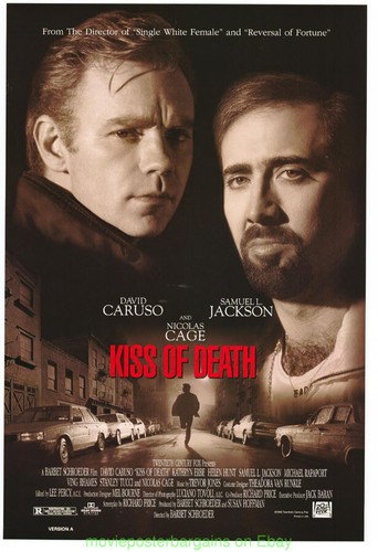 KISS OF DEATH MOVIE POSTER Original 27x40 One Sheet  NICOLAS CAGE DAVID CARUSO