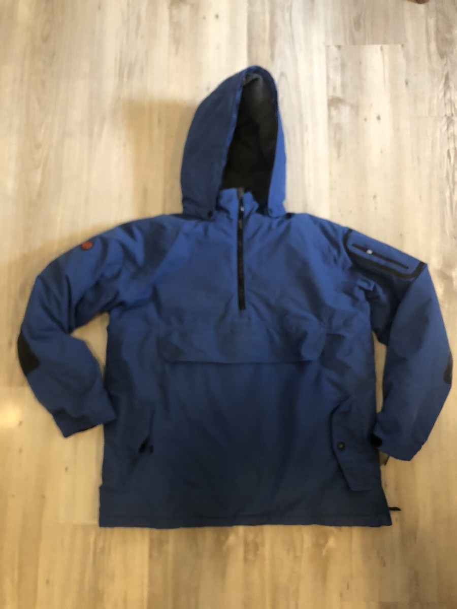 Lands End Boys Blue Winter Down Feather Hooded Coat Jacket Size L