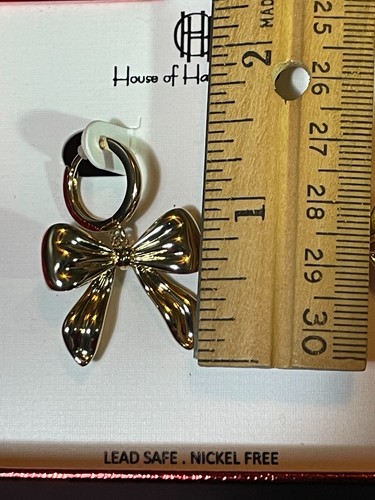 House of Harlow 1960 - Bellissimi orecchini a fiocco / tono oro - Foto 5 di 6