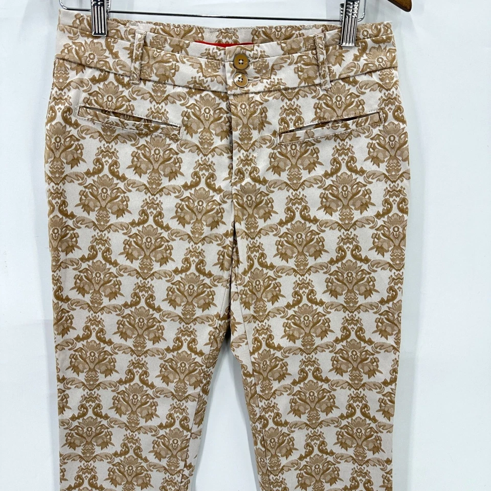 Cartonnier Anthropologie Pants Womens Charlie Ankle Batik Beige Cream 4 - Image 3 of 4