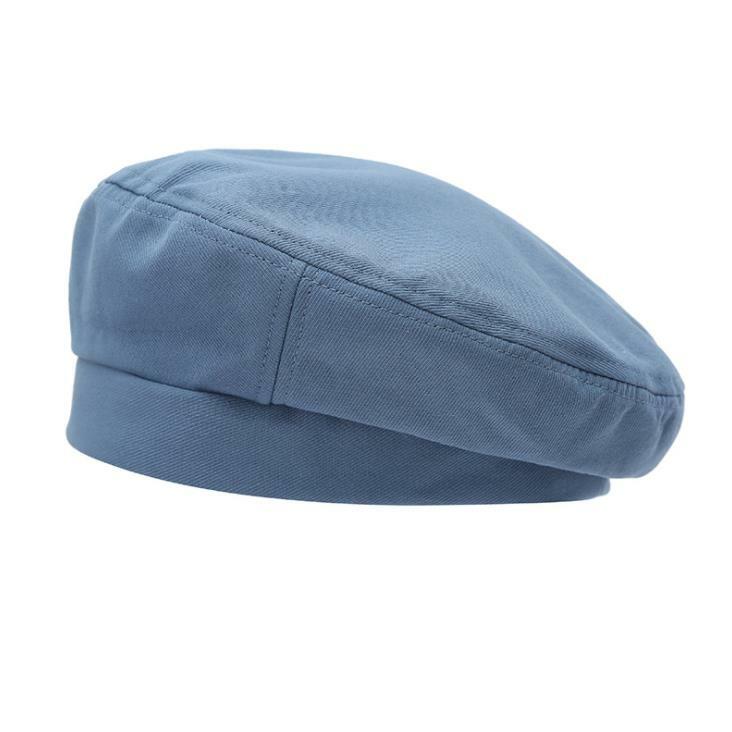 Solid Color Canvas Women Vintage French Style Beret Hat Cap 
