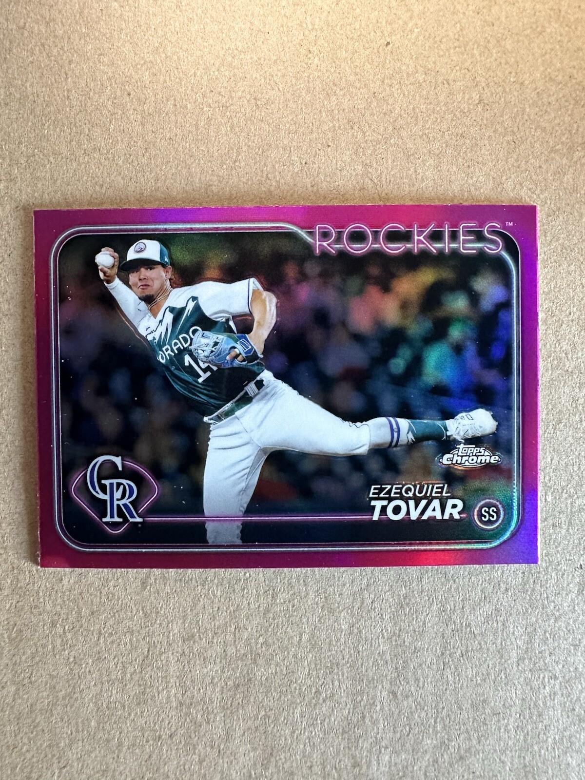 2024 Topps Chrome Ezequiel Tovar Pink Refractor #105 Rockies