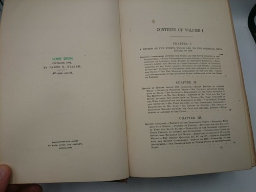 1884 Twenty Years Of Congress From Lincoln To Garfield Blaine Vol 1 Foldout Map - Picture 6 of 12