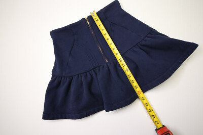 Selkie The Heather Zip Mini Skirt Navy sz S Soft Sweatshirt Fabric
