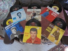 ELVIS , BOBBY VINTON, DUANE EDDY, PAUL ANKA SET OF 6 45'S GREAT PIC SLEEVES 