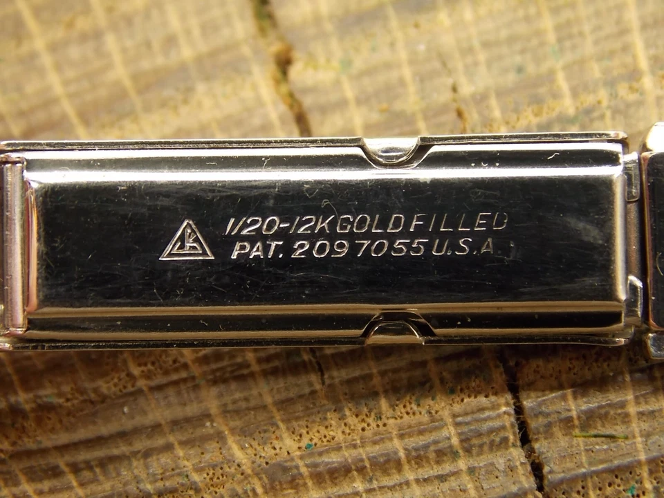 Correa de reloj JB Champion EE. UU. Art Deco despliegue de oro vintage nueva de lote original 16 mm Foto 4 de 4