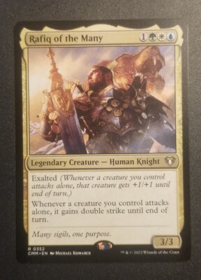 mtg rafiq of the many commander deck [589] [Commander Masters] [Etched Foil]  Face to Face Games it gains double strike until end of turn Competitive Nature  Rafiq of