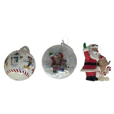 Lot of 3 Disney Mickey Mouse Christmas Ornaments Santa Snowman Vintage