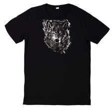 T-Shirt Wolf Motiv Einsamer Wolf Husky Outdoor Geschenk Motiv Baumwolle