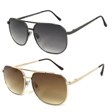 1 or 2 Pairs Metal Frame Large Pilot Full Lens Reading Sunglasses Sun Readers