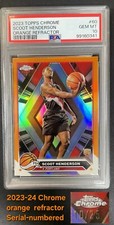 2023-24 Topps Chrome ORANGE REFRACTOR 10/25 SCOOT HENDERSON PSA 9 Mint ROOKIE 🤩
