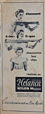 PRESSEWERBUNG 1956 LE BAS NYLON MOUSSE HELANCE SOCKEN SLIPS