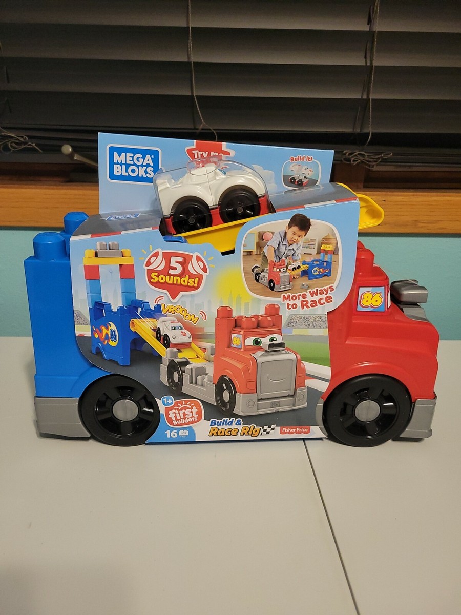 Brand New Sealed Mega Bloks First Builders Build Race Rig