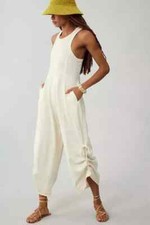 Daily Practice by Anthropologie Seamed Wide-Leg Jumpsuit Pearl Solid 2XPS 271294