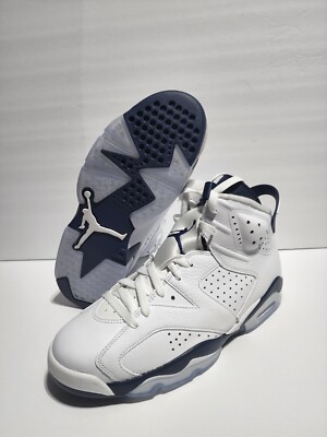 New 2022 Air Jordan 6 Retro Shoes Midnight Navy White Men display picture 1