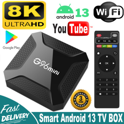 Android 13.0 Smart TV Box 8K HDMI Quad Core HD 2.4G WIFI Media Stream Player